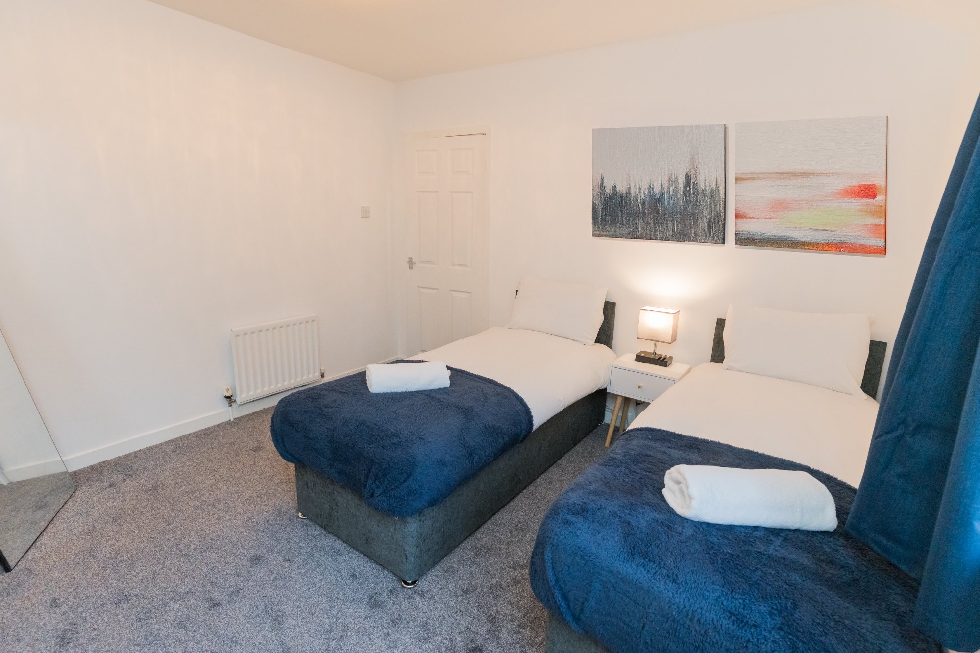 Bedroom with blue accents